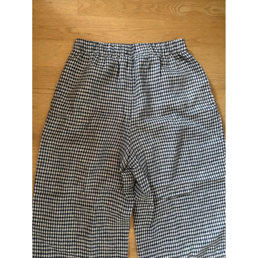 Reformation Gingham Wide Leg Pants Elastic Waist Trousers Pants Fernando Linen - Picture 8 of 9